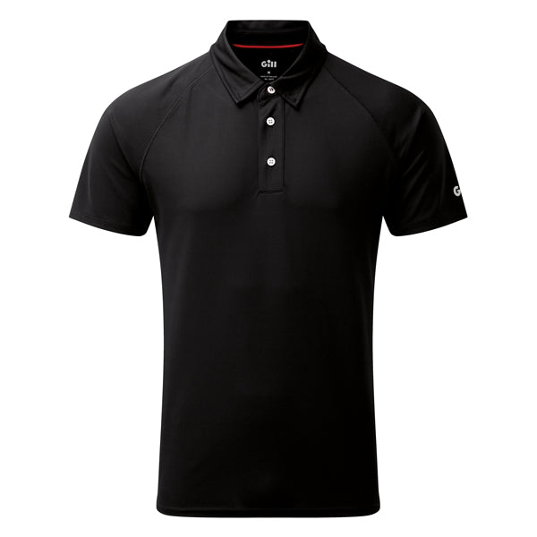 Gill UV008 herre polo i sort set forfra