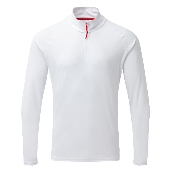 Gill UV langærmet zip t-shirt i hvid str. L set forfra