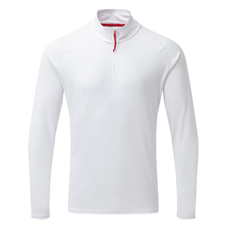 Gill UV009 langærmet t-shirt i hvid, set forfra