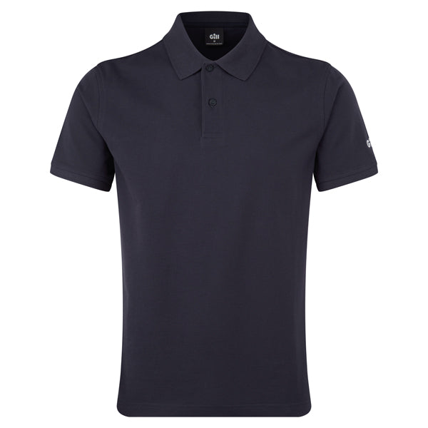 Gill herre pique polo i navy, set forfra med kort ærme.