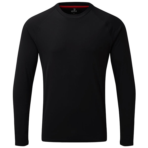 Gill UV011 langærmet T-shirt i sort, set forfra