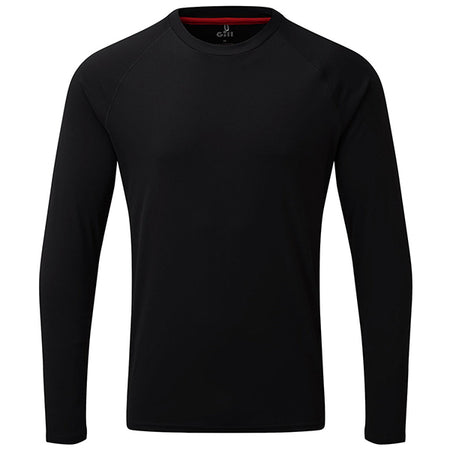 Gill UV011 langærmet T-shirt i sort, set forfra