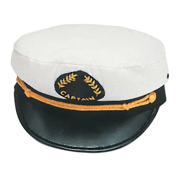 Hvid Captain Cap fra SeaTec i str. 60 set oppefra
