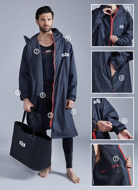 Sidevisning af Gill 5024 Aqua Parka jakke i grøn