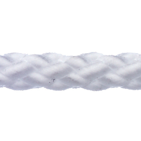 Robline Polyester 8 Allroundline 6mm i hvid farve, præsenteret på en hvid baggrund.