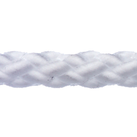 Robline Polyester 8 line i hvid farve, 6mm tykkelse, set isoleret.