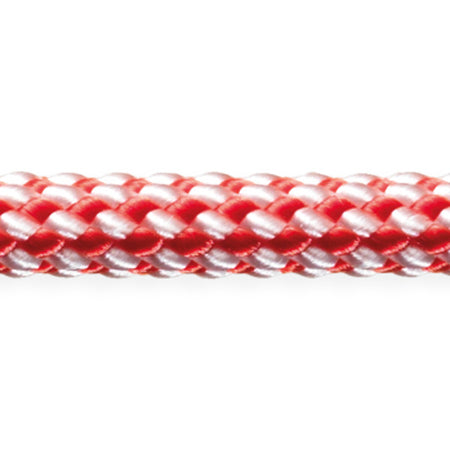Robline Dinghy Control 6mm i hvid og rød, 1 mtr. lang line til bådudstyr.