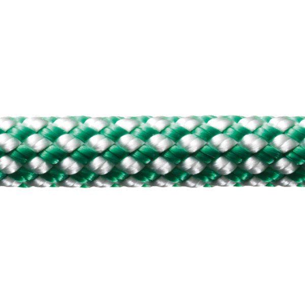 Robline Dinghy Control 3mm i hvid og grøn farve, set på en båd