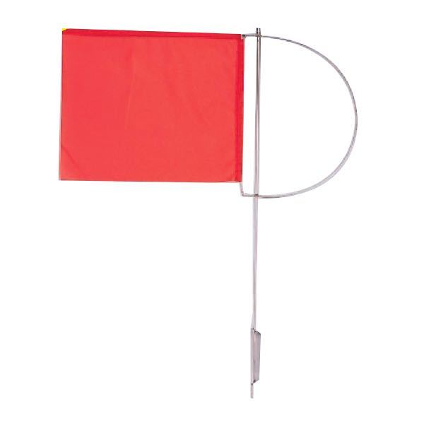 SeaTec vindviser rødflag vist fra siden med mål 110x130 mm
