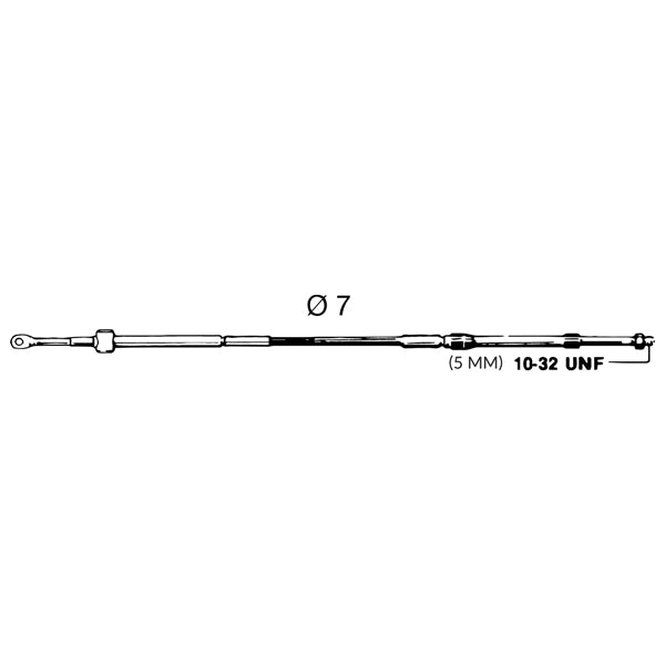 Ultraflex kontrolkabel, detaljeret visning af stikkene og materialet