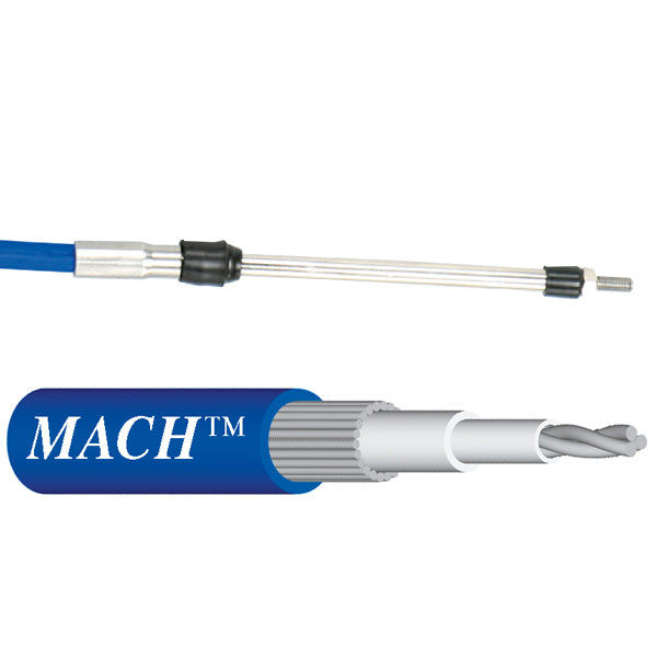Kontrolkabel monteret på båd, viser fleksibilitet og holdbarhed.