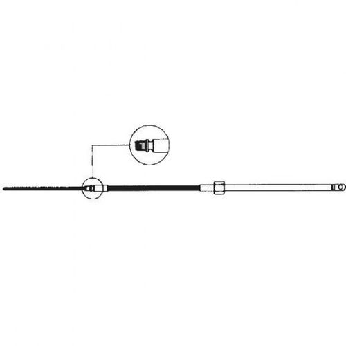 Styrekabel M58 fra Ultraflex, monteret på båd med dæksel.