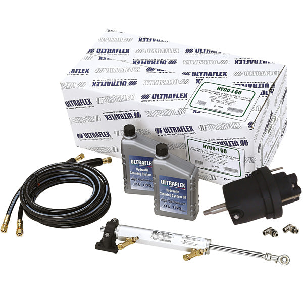 Ultraflex hydraulisk styringspakke set forfra med detaljeret kontrolpanel