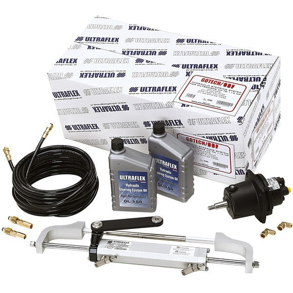 Ultraflex hydraulisk styringspakke monteret på båd.