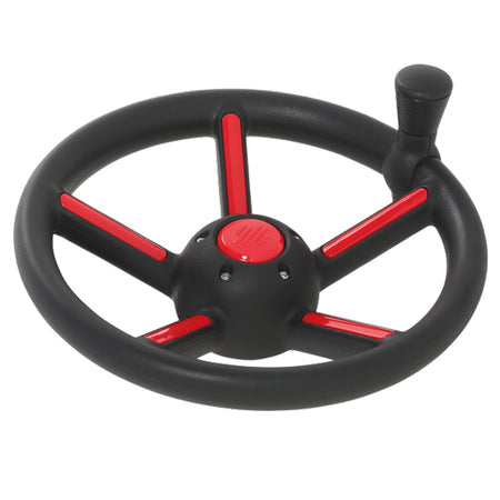 Ultraflex hurtigdrej V56 monteret på motorbåd, vist fra siden.