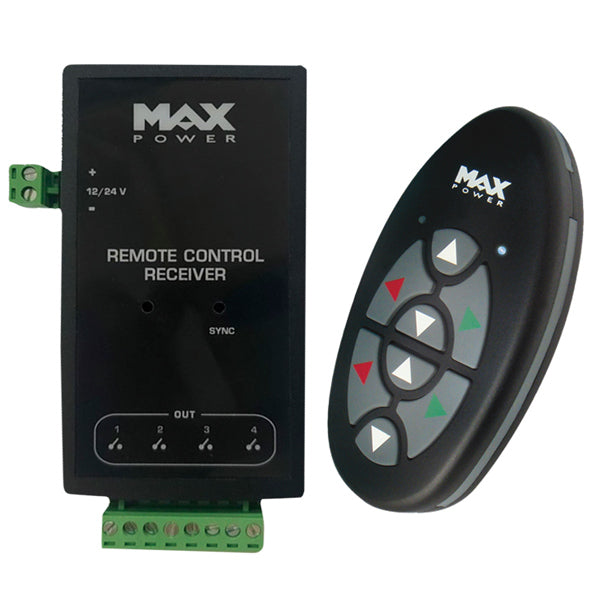 Trådløs fjernbetjening til bovpropel fra Max Power, set forfra.