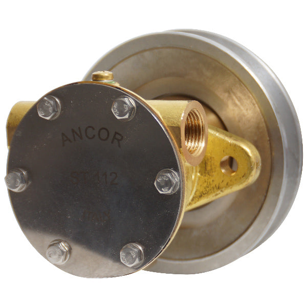 SeaTec pumpe med flange set forfra, klar til installation.