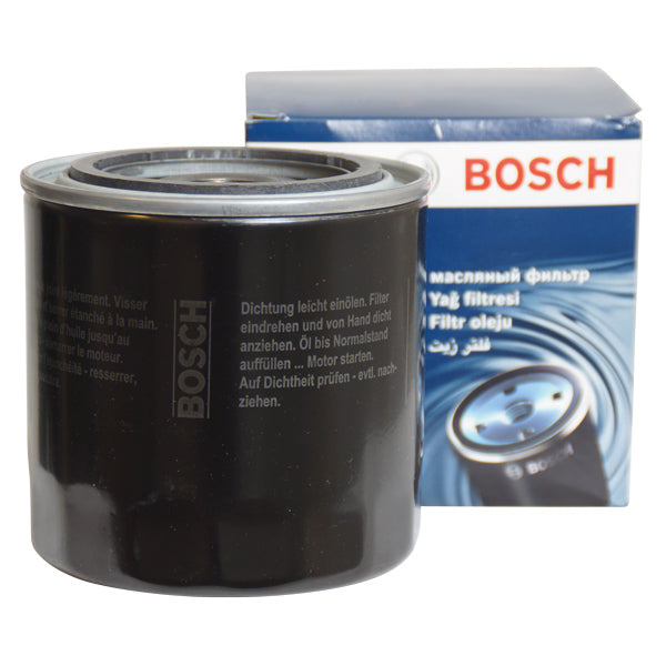 Bosch oliefilter P2003 Nanni set fra siden, klar til montage.