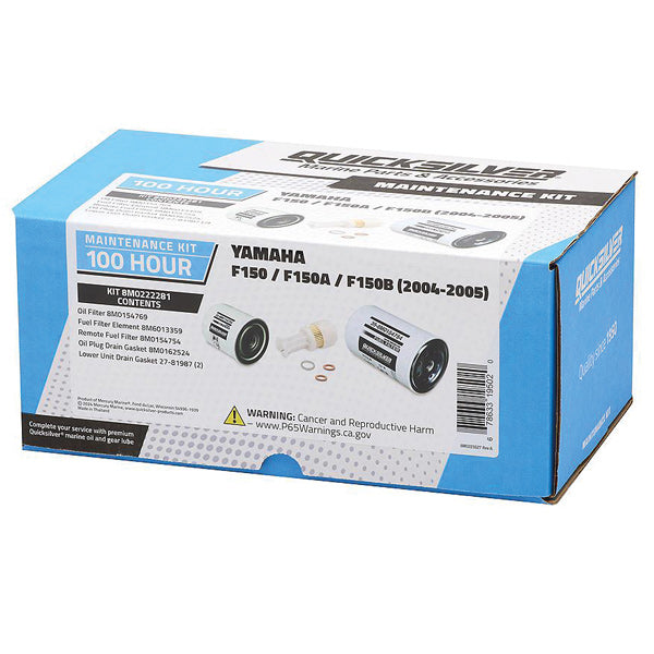 Quicksilver 100T Service Kit til Yamaha F150/F150A/F150B, pakket og klar til brug