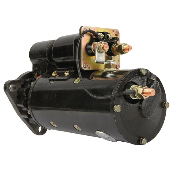 Quicksilver 12 volt starter set fra siden med elektriske tilslutninger synlige