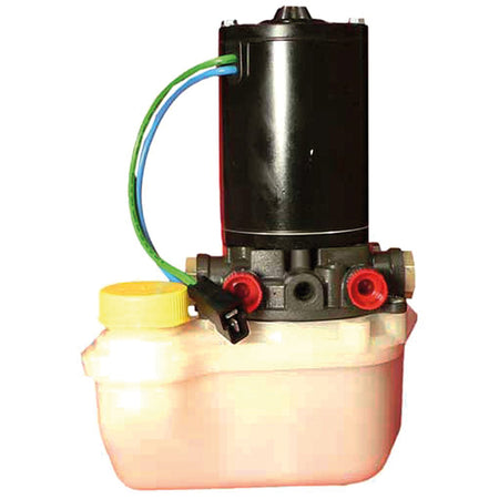 Quicksilver 12-Volt Trim/Tilt Motor set fra siden med tilslutninger synlige