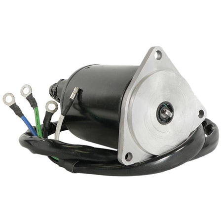 Quicksilver 12-volt trim/tilt motor til udvendig Yamaha F225-250hk, set forfra på hvid baggrund.