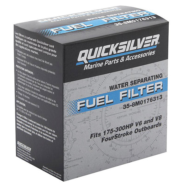 Quicksilver, 8M0176313 Vandadskillende brændstoffilter på motor