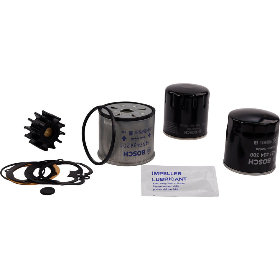 SeaTec Volvo servicekit til D1-30, D2-40 motorer præsenteret på hvid baggrund
