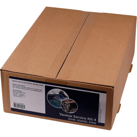 Close-up af SeaTec Yanmar servicekit med instruktioner og reservedele