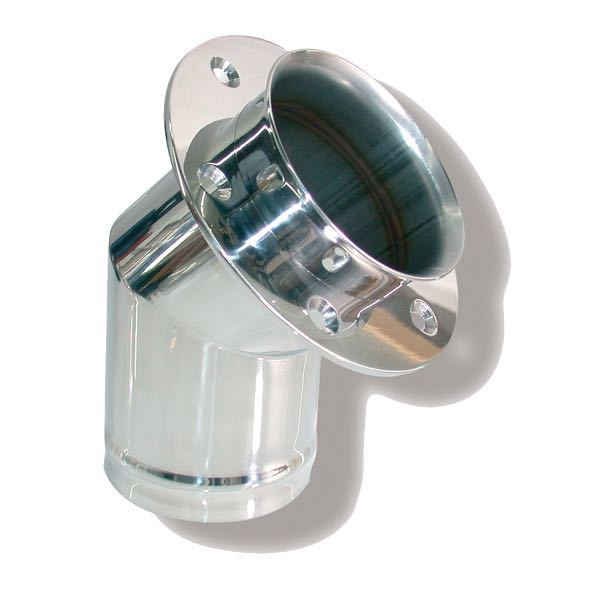 1852 76mm RF udstødning set forfra, rustfrit stål med 45° vinkel