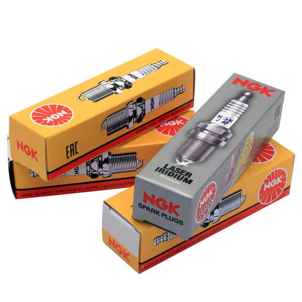 NGK tændrør B-4H set forfra med detaljer om tilslutninger.