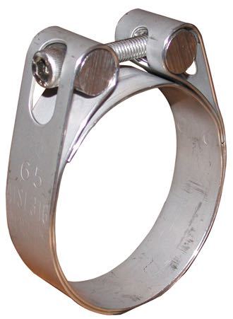 SeaTec spændebånd RF 70-75mm i rustfrit stål AISI 304, set fra siden.