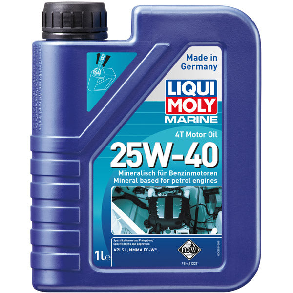 Tønden med Liqui Moly motorolie set fra siden