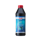 Liqui Moly marine gearolie i 1 liters flaske, synlig etiket og indhold.