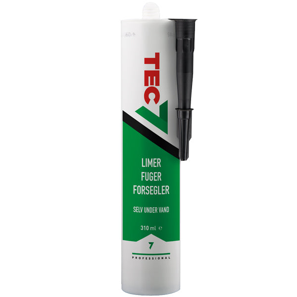 Tec7 limer fuger forsegler i sort farve, pakket i 310 ml rør.