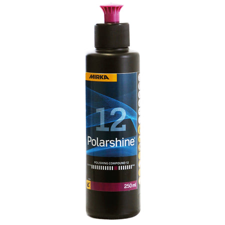 Mirka Polarshine 12 polermiddel i en 250 ml flaske, set udefra