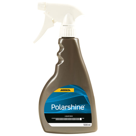 Mirka Polarshine Liquid nano voks i 500 ml flaske med et elegant design.