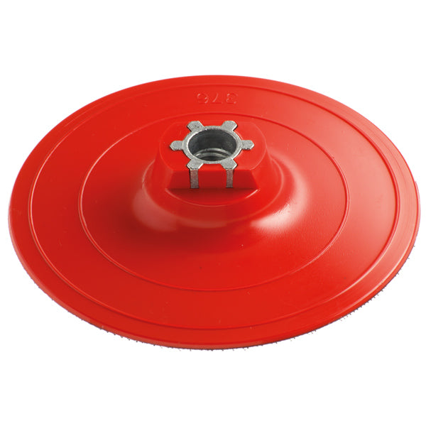 Mirka hård bagplade M14 med en diameter på 125 mm, set forfra.