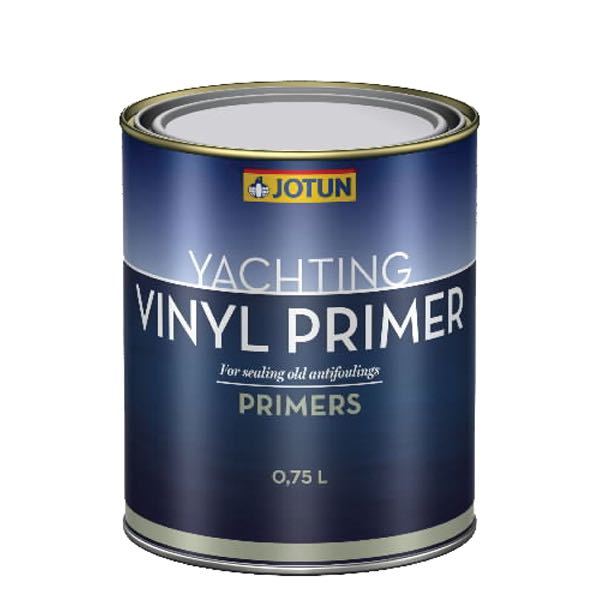 Jotun Vinyl Primer i brug på en båd overflade, klar til påføring