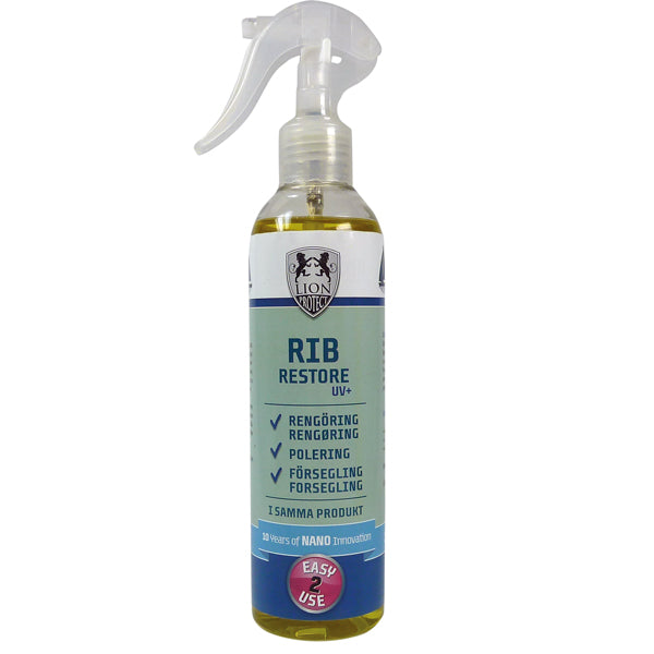 Lionprotect RIB-RESTORE 250 ml flaske set forfra på hvid baggrund