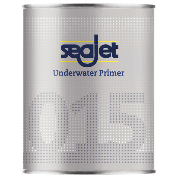 SeaJet 015 Underwater Primer i sølvfarvet beholder på hvid baggrund.