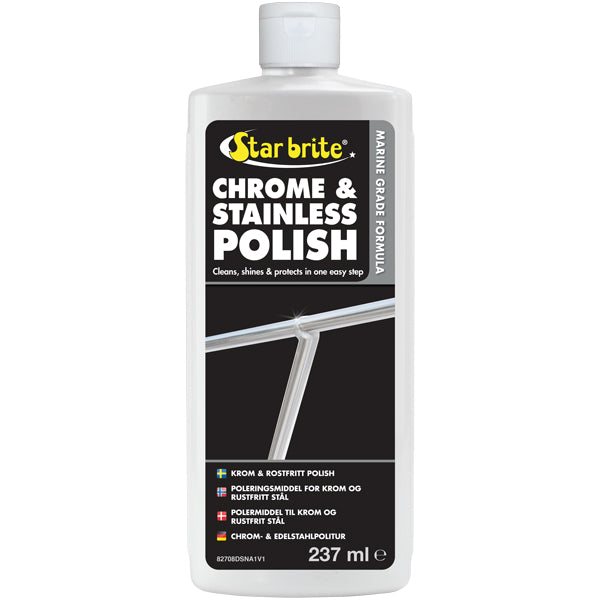 Star Brite, Chrome & Stainless Polish i 237 ml flaske set forfra