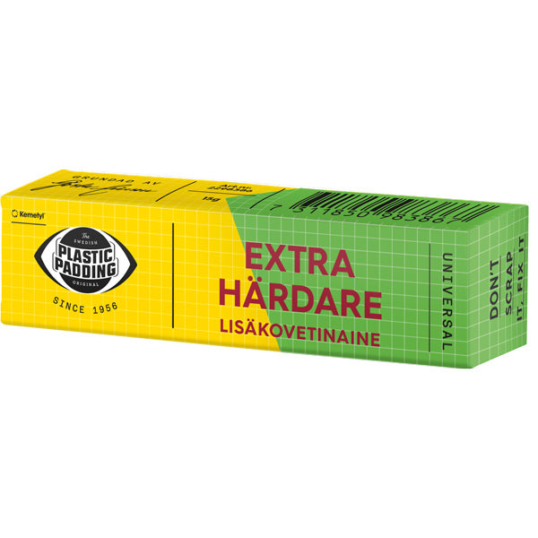 Plastic Padding, Hærder universal 15g emballage set forfra.