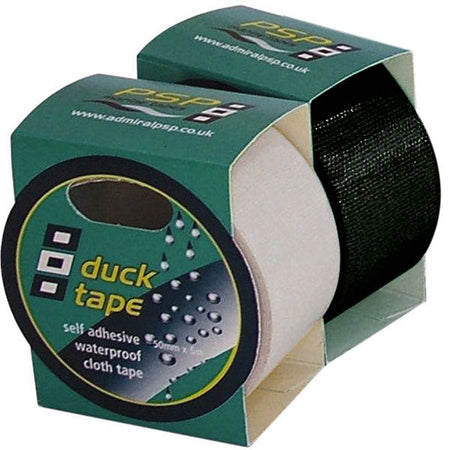 PSP gaffa tape i hvid farve, 50mm x 5m, præsenteret på en hvid overflade.