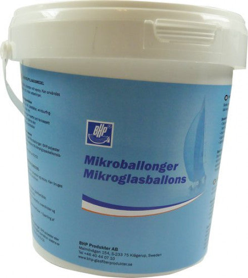 BHP Microglasballoner i grå farve, pakket i en 4 liters spand.