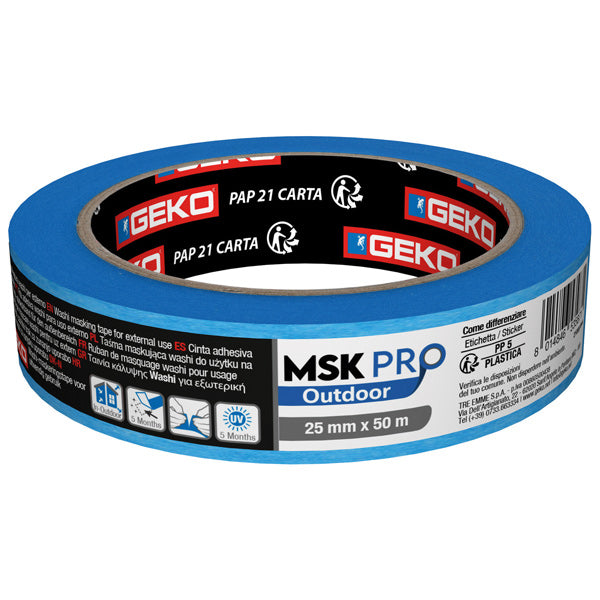 Geko, SeaTec, Geko Pro outdoor Blå afdækningstape 5 mdr UVR 25mm X 50M