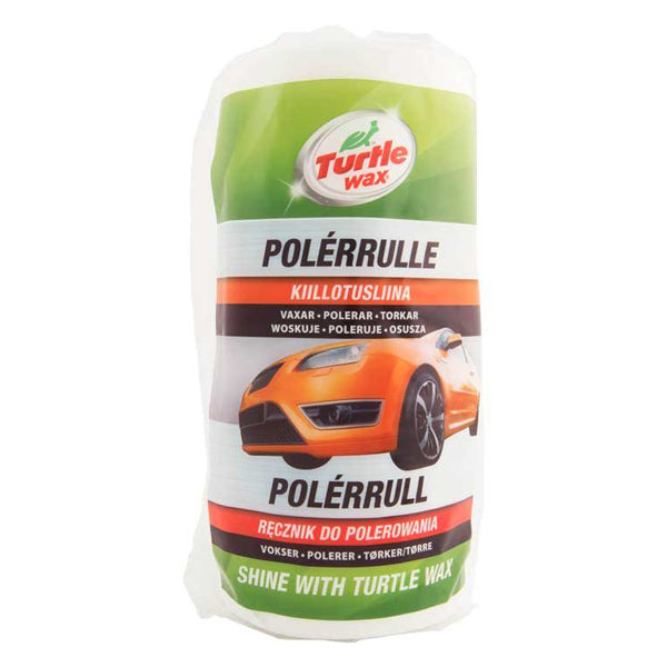 SeaTec Turtle Polerrulle 200g i brug til polering af bådoverflade.