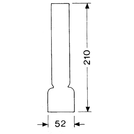 DHR lampeglas i klar glas, 14 x 210mm, til olielamper.