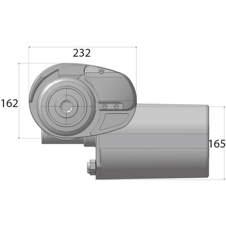 Detalje af Lofrans ankerspil X2 alu, der viser motoren