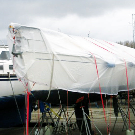 SeaTec Super Tarp presenning pakket sammen med snore til montering